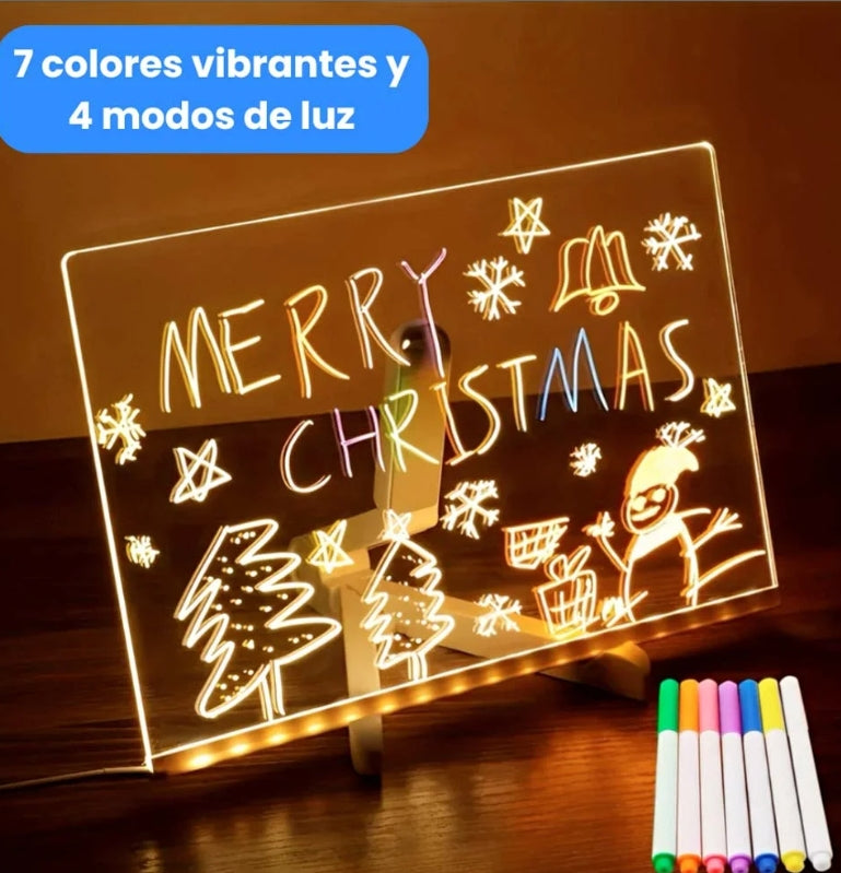🖍️✨ PIZARRA LED CREATIVA – ¡Dibuja, brilla y aprende jugando!