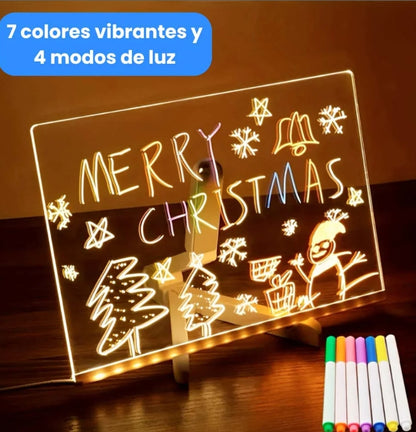 🖍️✨ PIZARRA LED CREATIVA – ¡Dibuja, brilla y aprende jugando!